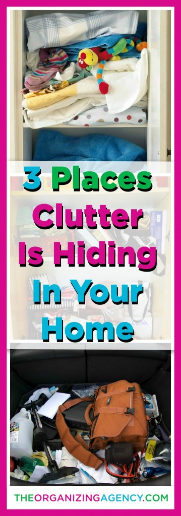 Organizing can be tough when you're blind to the clutter. A big reason clutter builds up around your home, is that you have become accustomed to not seeing it. We walk past piles of papers or clothes so often that they morph into part of the furniture or blend in with the walls. In this post I will show you three places to look for clutter and how to get rid of clutter that’s been hiding in plain sight.